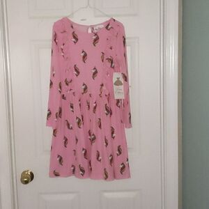 Rare Editions pink unicorn dress Sz 10 NWT